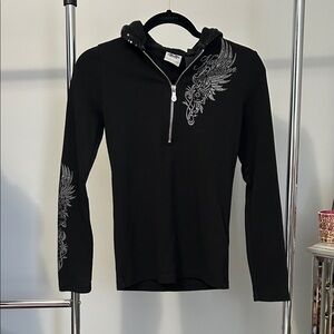 Harley-Davidson Black Sweatshirt with Silver Embroidery
